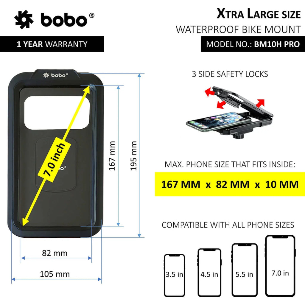 Bobo Bm10H Pro Jaw-Grip Mobile Phone Holder Mount With Fast Usb 3.0 Charger (Black) Mounts