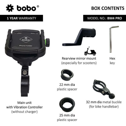 Bobo Bm4 Pro Jaw-Grip Phone Holder (Black) Mounts