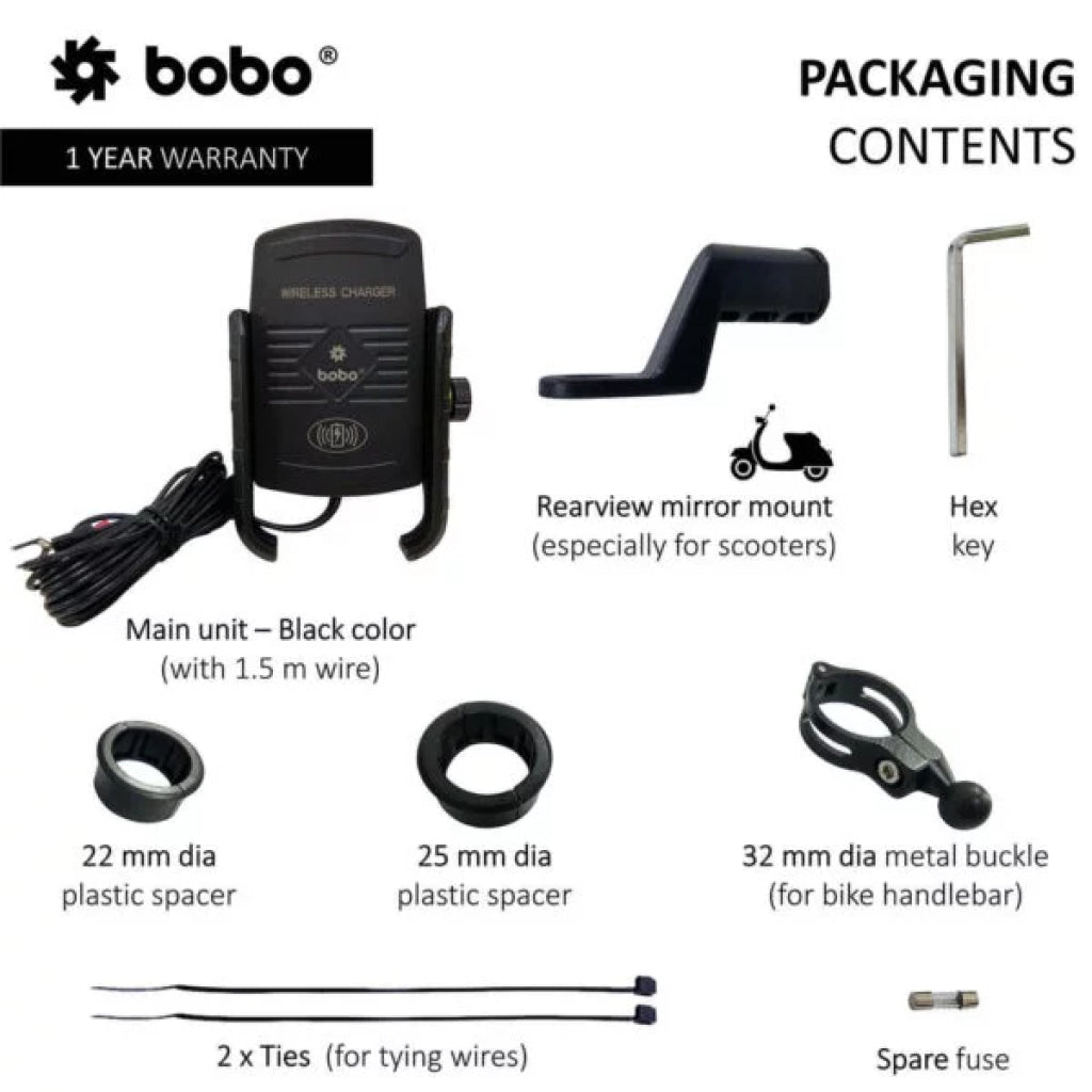 Bobo Bm6 Jaw-Grip Mobile Phone Holder Mount (Black) Mounts