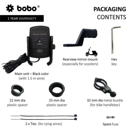 Bobo Bm6 Jaw-Grip Mobile Phone Holder Mount (Black) Mounts