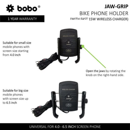 Bobo Bm6 Jaw-Grip Mobile Phone Holder Mount (Black) Mounts