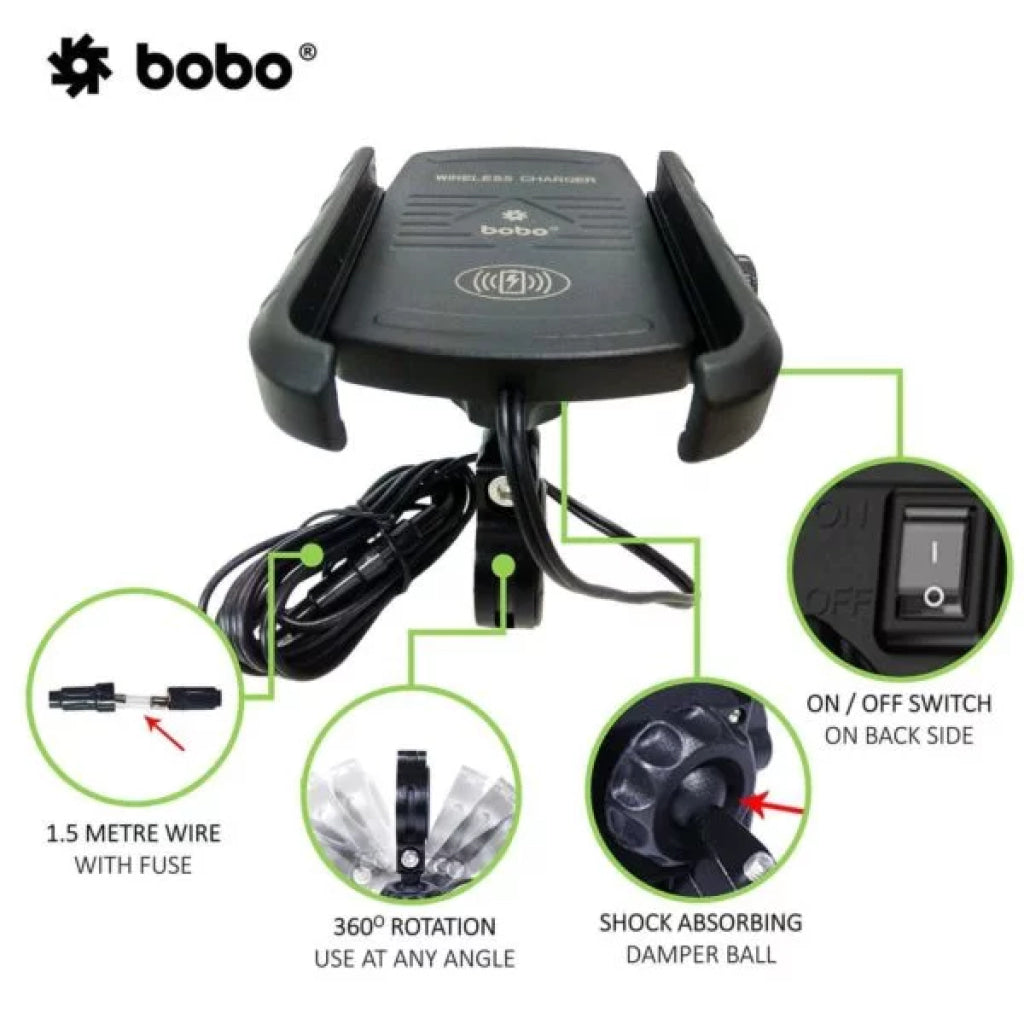 Bobo Bm6 Jaw-Grip Mobile Phone Holder Mount (Black) Mounts