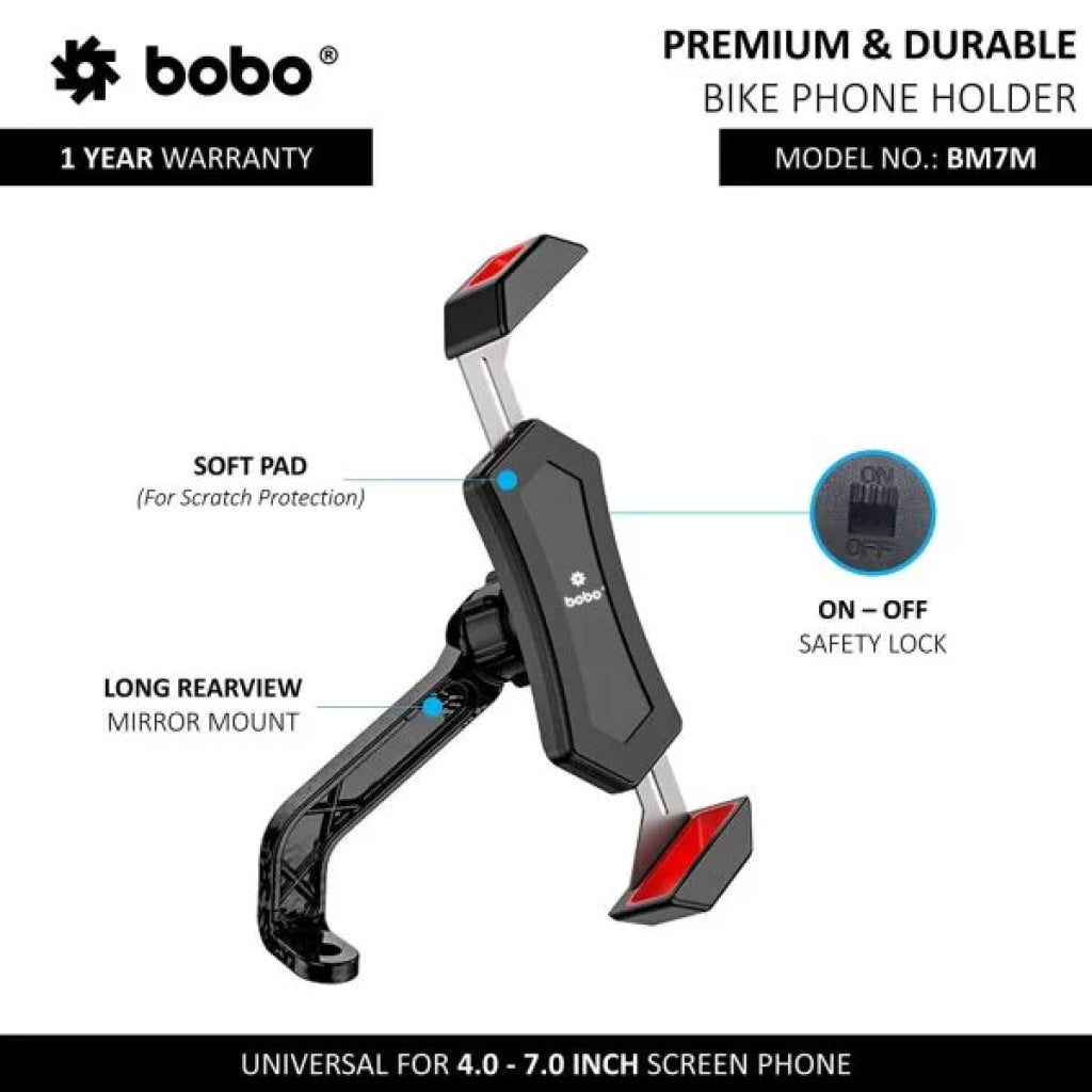 Bobo Bm7 Diagonal-Grip Mobile Phone Holder Mount (Black) Mounts
