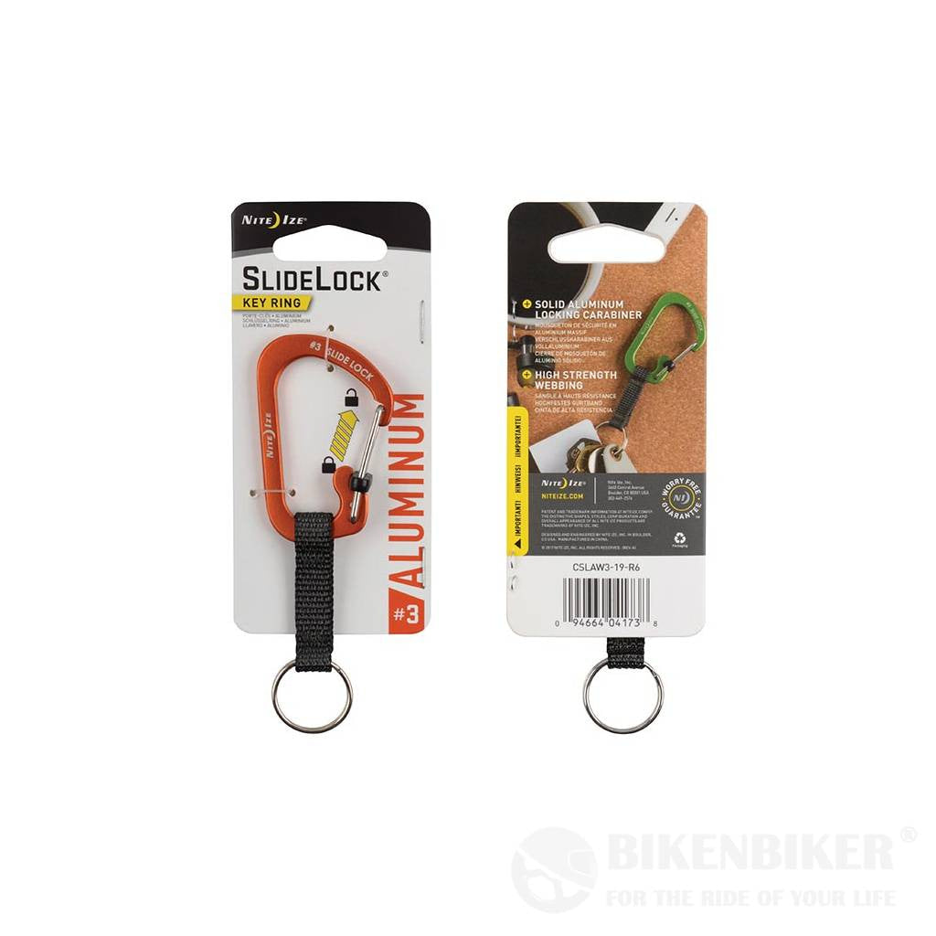 Carabiner Keyring Slide Lock - Nite Ize Orange / #2