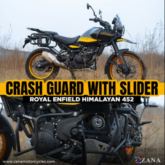 Crash Guard For Himalayan 450 (With Slider Black Texture Mild Steel) - Type-2 With