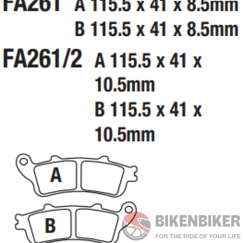 Fa261Hh Fully Sintered Brake Pads - Ebc Brakes