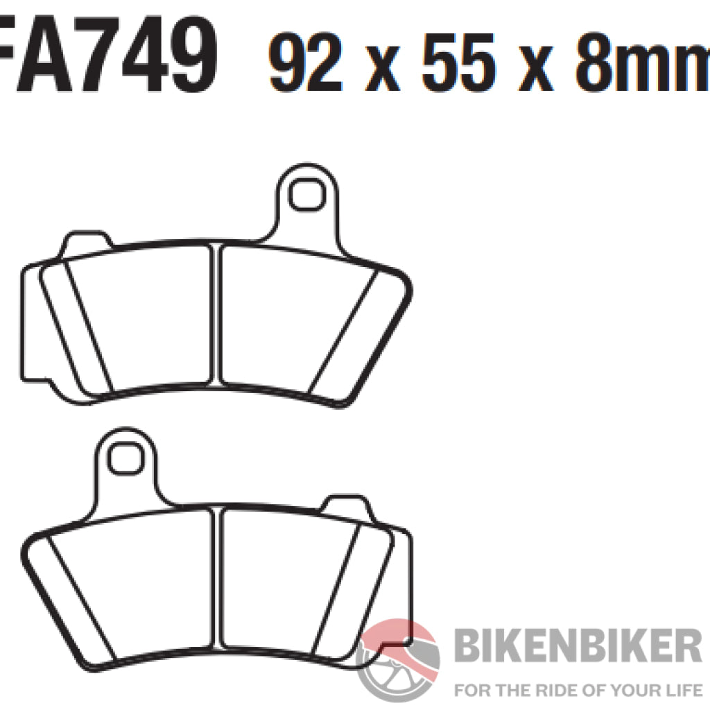 Fa749Hh Fully Sintered Brake Pads - Ebc Brakes