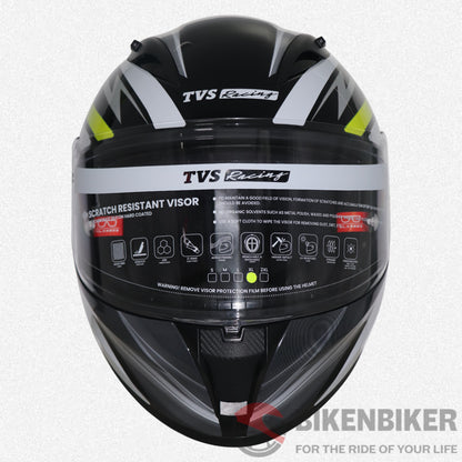 Tvs Racing Full Face Graphics Helmet Black & Neon