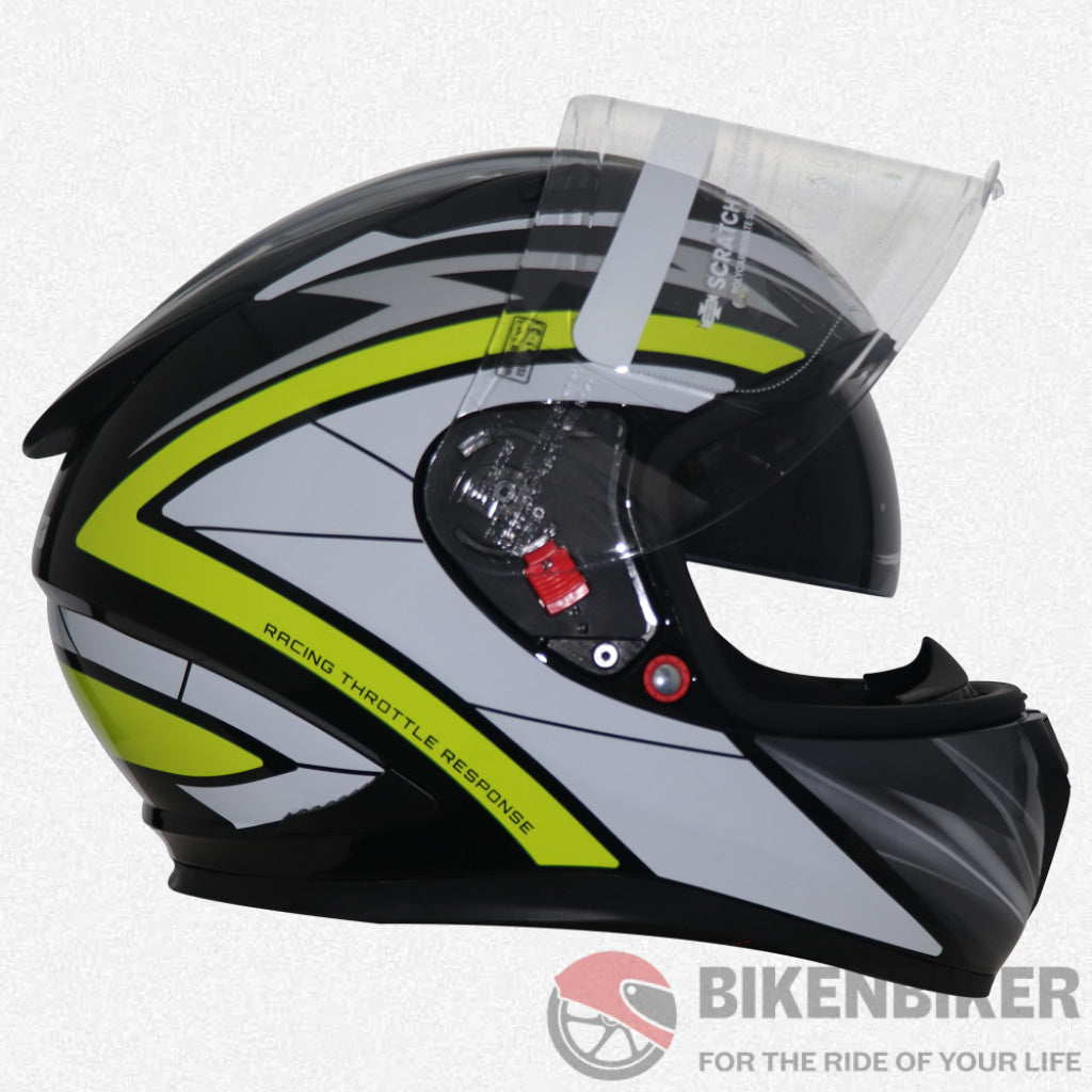 Tvs Racing Full Face Graphics Helmet Black & Neon