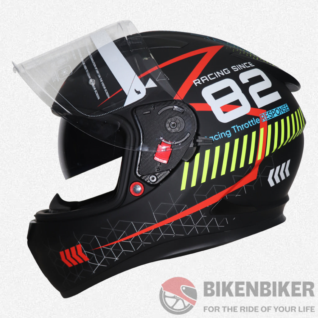 Tvs Racing Full Face Graphics Helmet Black With Graphics Helmets