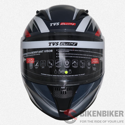 Tvs Racing Full Face Graphics Helmet White & Black