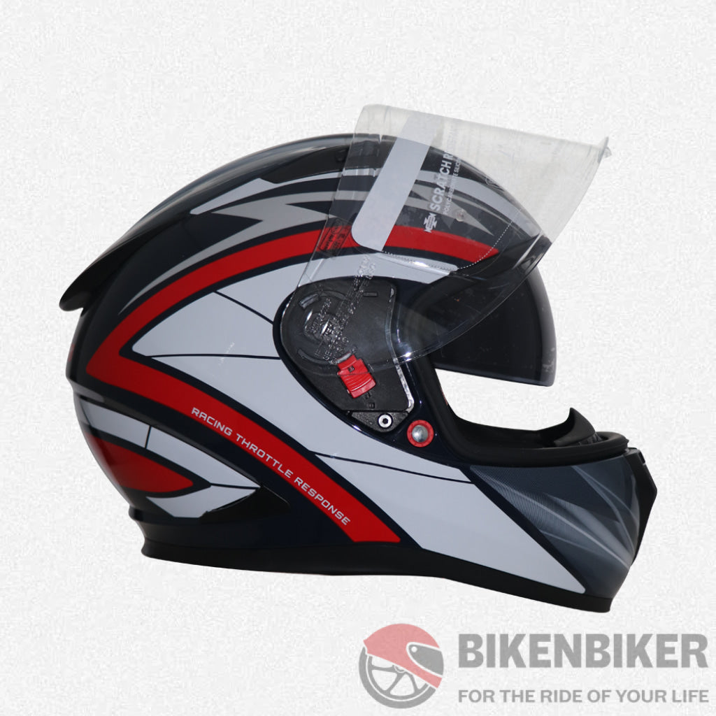 Tvs Racing Full Face Graphics Helmet White & Black