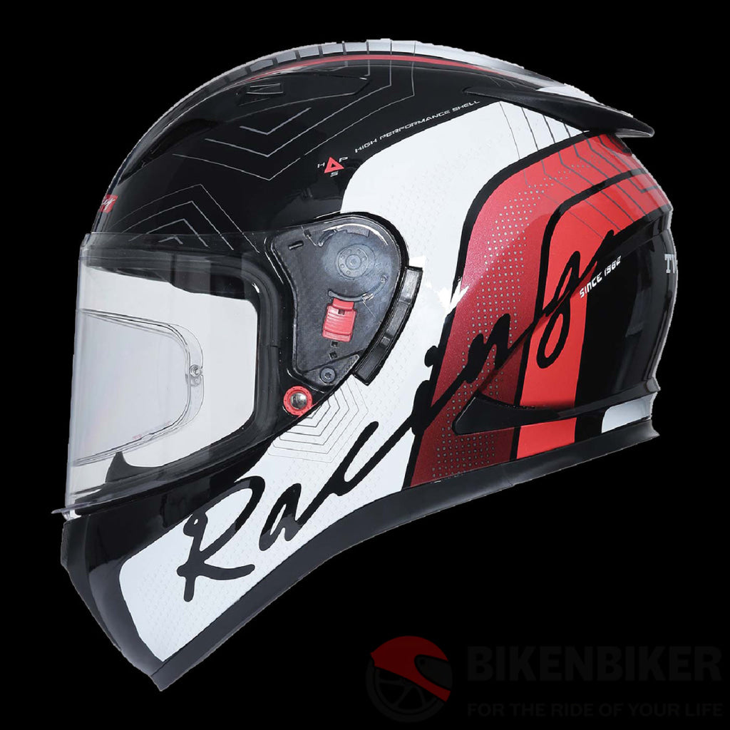 Tvs Racing Helmet Matt Red & White - Single Visor