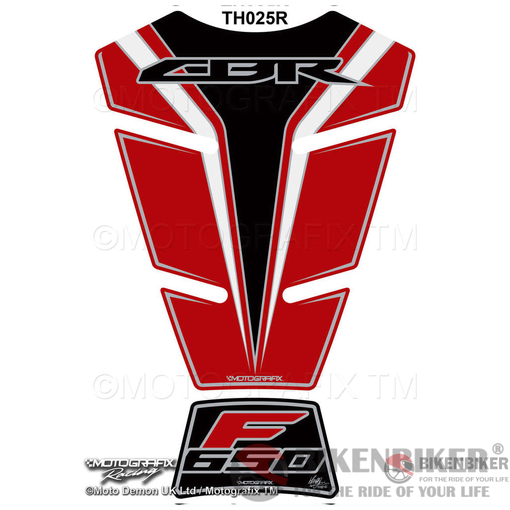 Honda Cbr650F 2014 - 2019 Red Motorcycle Tank Pad Protector Th025R - Motografix Tank Pad