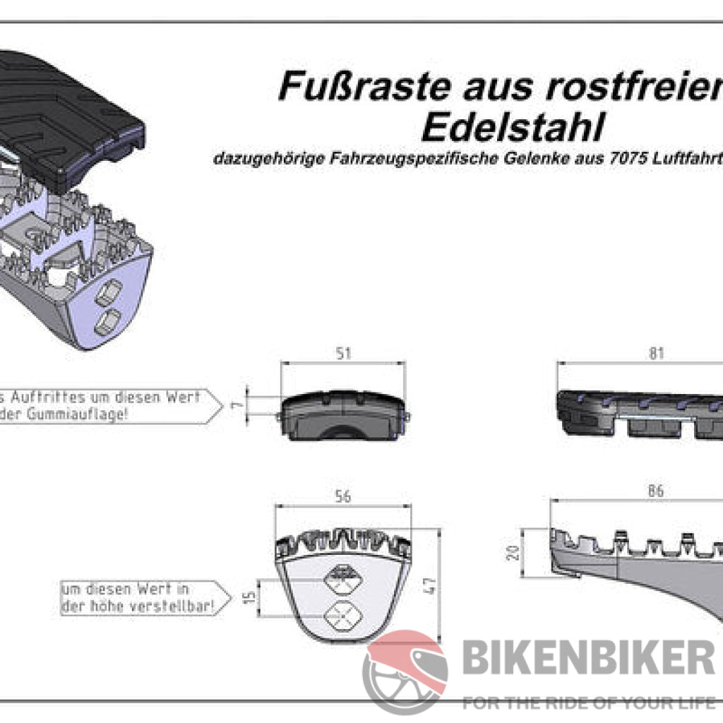 Honda Crf1000 Africa Twin Dct Ergonomics - Ion Footrest Kit Sw-Motech Footpegs