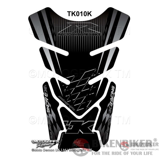 Kawasaki Zx6R / Zx10R Black Motorcycle Tank Pad Protector Motografix 3D Gel Tk010K-Motografix Tank