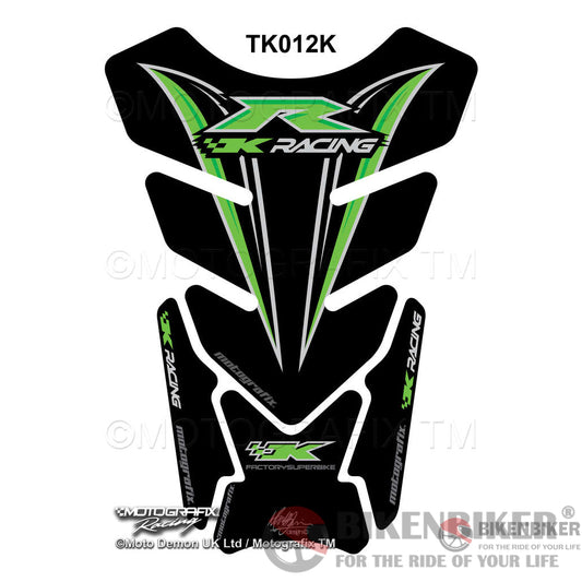 Kawasaki Zx6R / Zx10R Black Motorcycle Tank Pad Protector Motografix 3D Gel Tk012K - Motografix