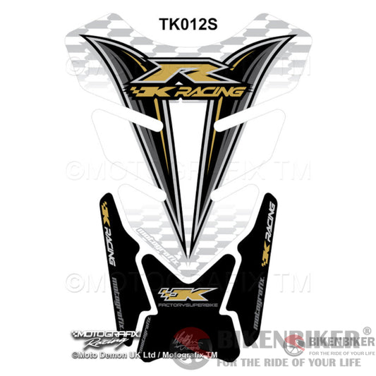 Kawasaki Zx6R / Zx10R Black Motorcycle Tank Pad Protector Motografix 3D Gel Tk012S - Motografix