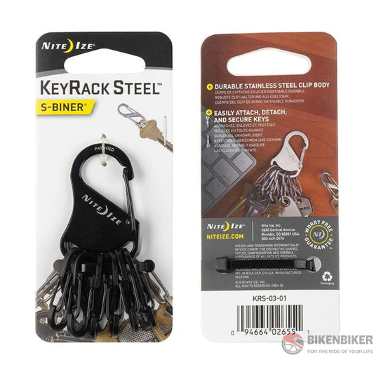 Keyrack Steel S-Biners - Niteize Black Key Ring