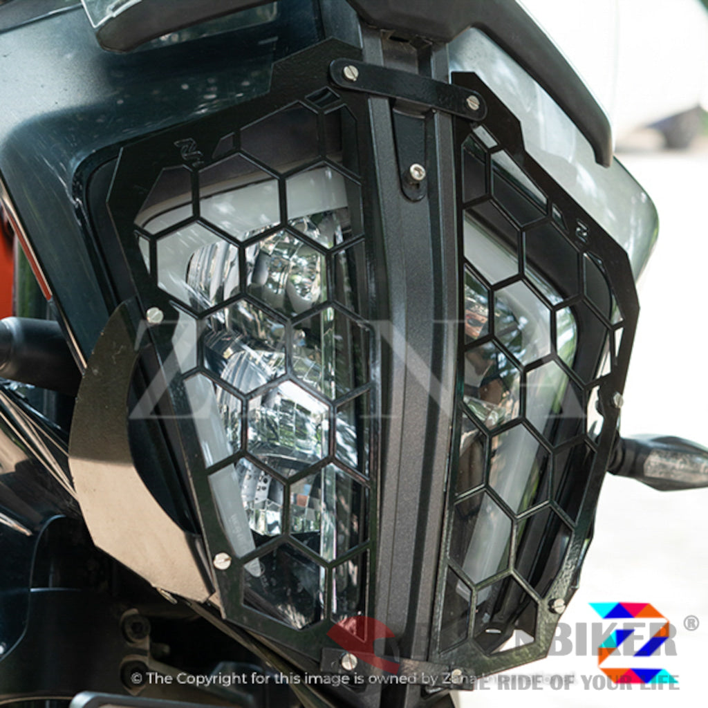 Ktm 390 Adventure Head Light Grill Hexagonal Black- Zana Headlight Accessories