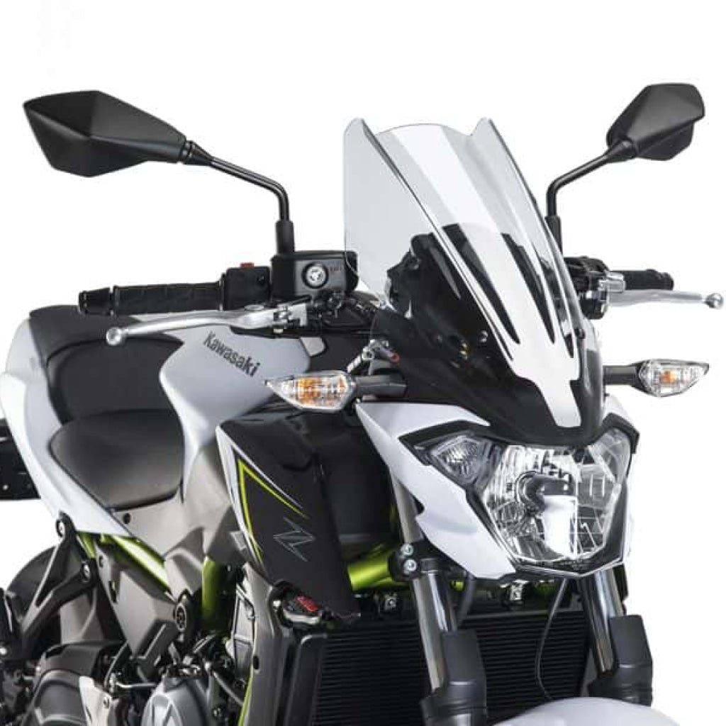 Naked New Generation Touring Windshield For Kawasaki Z650 (2017-2020) - Puig Clear Windscreen