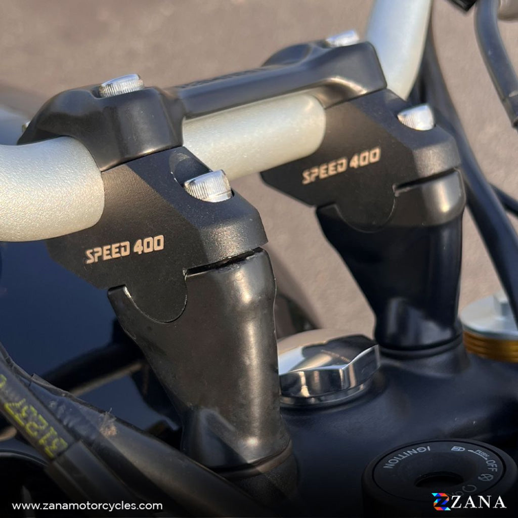 Triumph Speed 400 - Offset Handle Bar Risers Black Handlebar