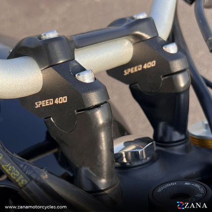 Triumph Speed 400 - Offset Handle Bar Risers Black Handlebar