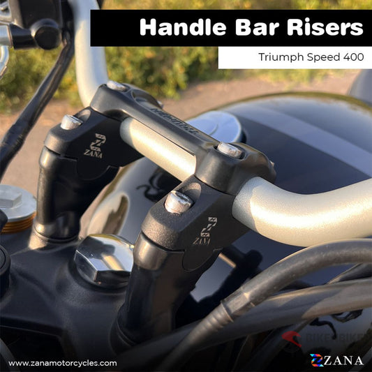 Triumph Speed 400 - Offset Handle Bar Risers Black Handlebar