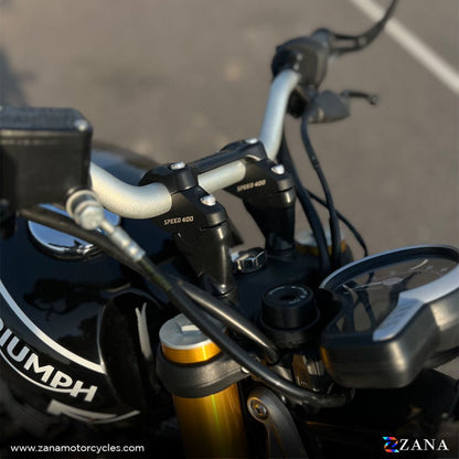 Triumph Speed 400 - Offset Handle Bar Risers Black Handlebar