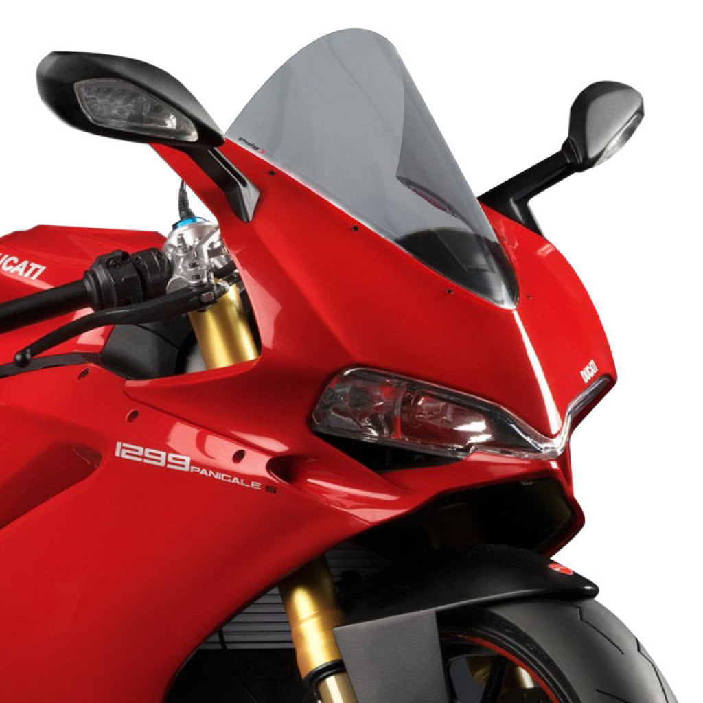 R Racer Screen For Ducati Panigale 959/1299 (2015-17) - Puig Smoke Windscreen