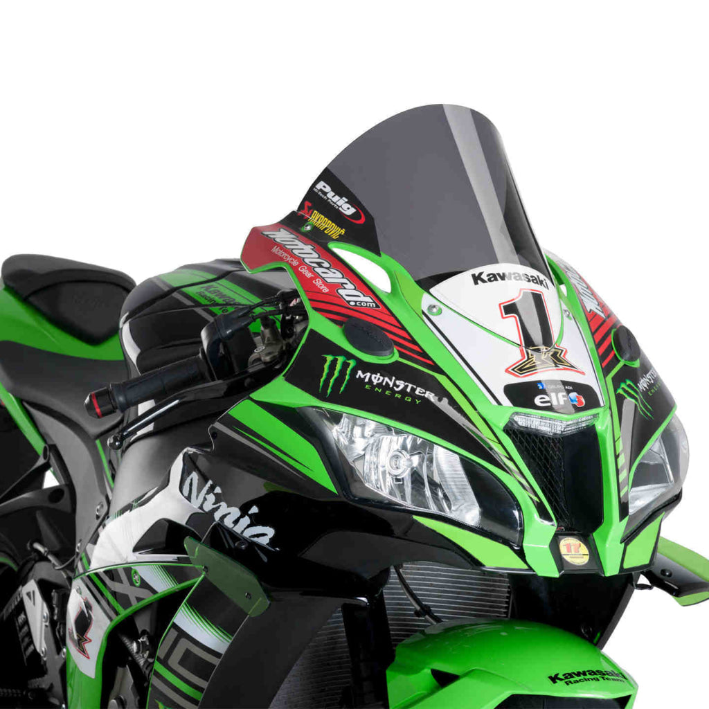 R-Racer Windscreen For Kawasaki Ninja Zx-10R - Puig Dark Smoke Windscreen