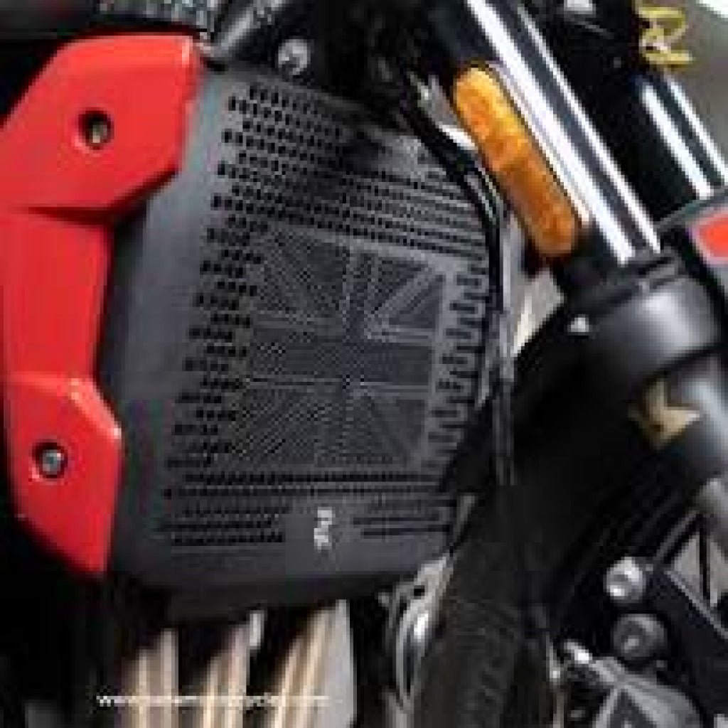 Radiator Grill Uk Flag Trident (Black Texture) For Triumph 660