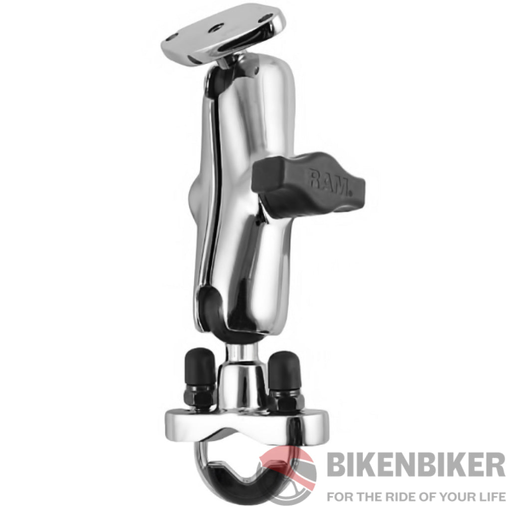 Ram Chrome Handlebar Rail Mount & Standard Arm U-Bolt Base Ram Accessory