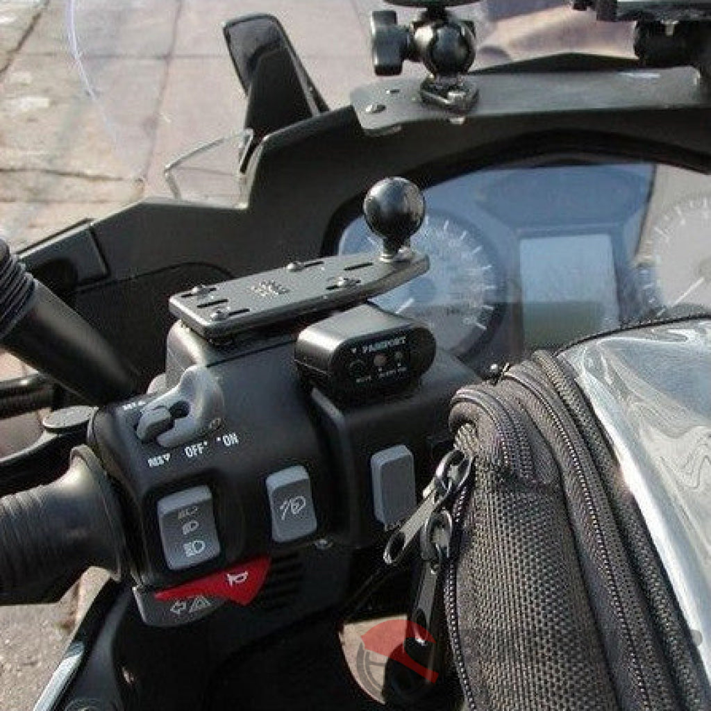RAM Motorcycle Brake/Clutch Reservoir Cover Base with 1" Ball Offset - Bike 'N' Biker