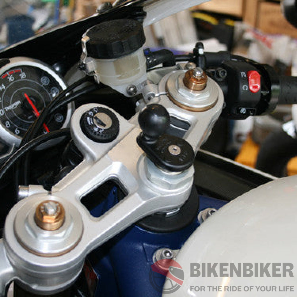 RAM Motorcycle Fork Stem Base with 1" Ball RAM Mount - Bike 'N' Biker