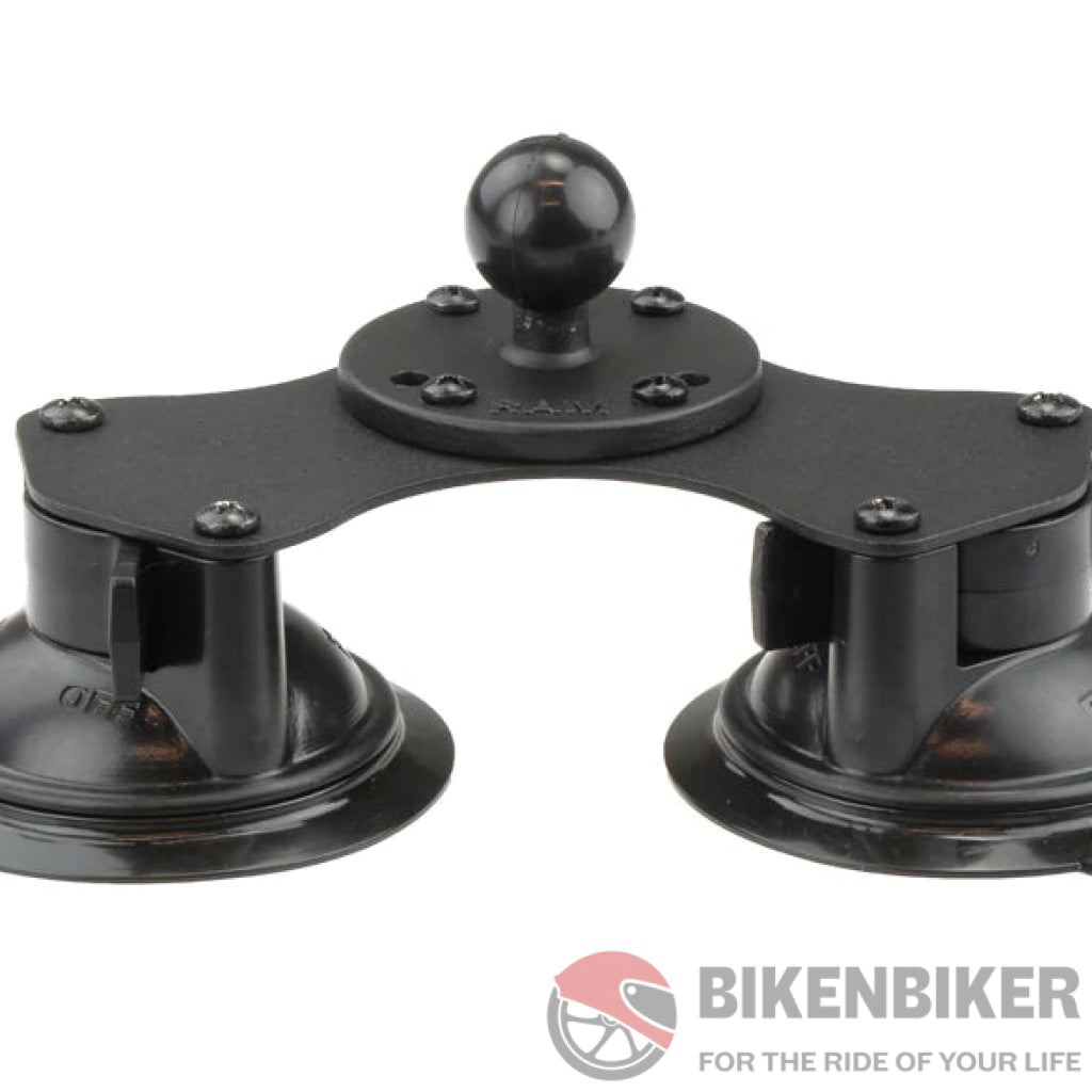Ram Mounts Twist-Lock Base - Dual Suction Cup With 1 Ball Ram Accessory