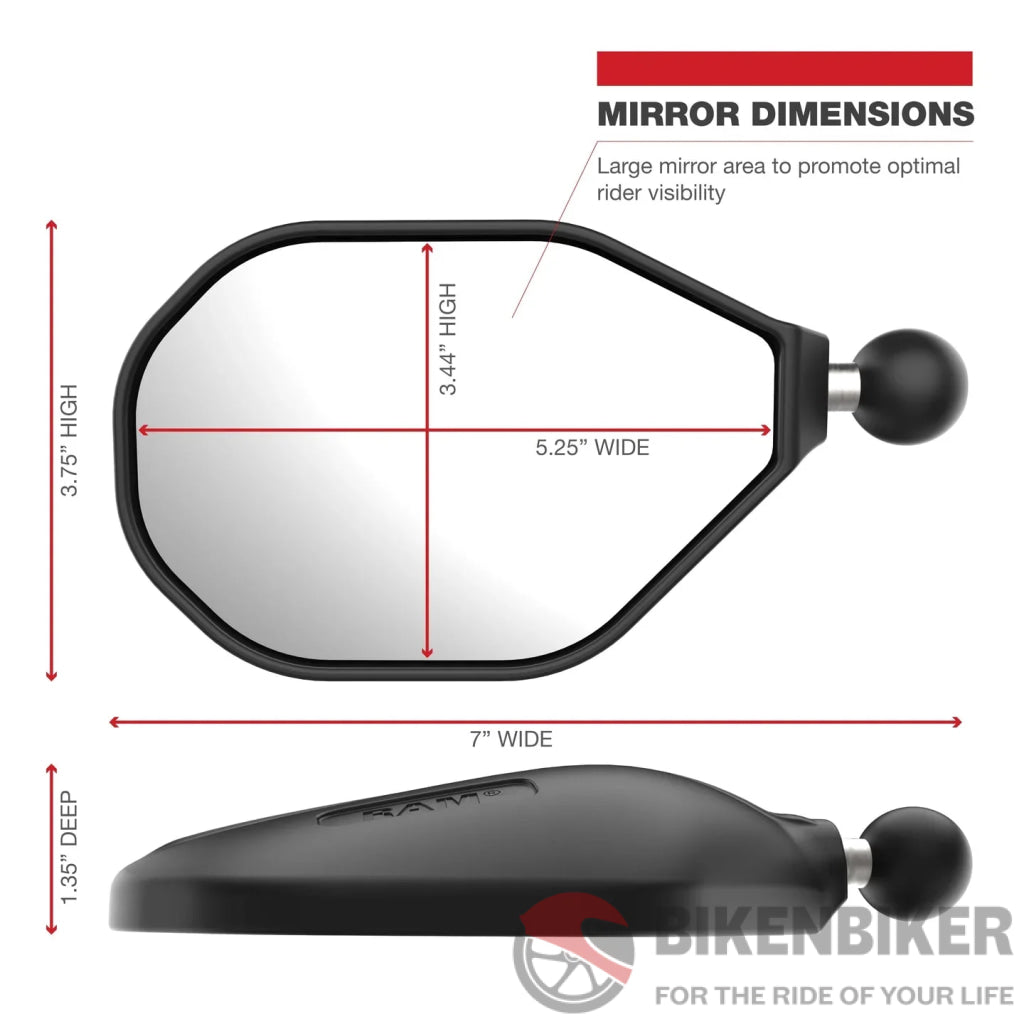 Ram Tough Mirror With Ball -Ram Mount Mirrors