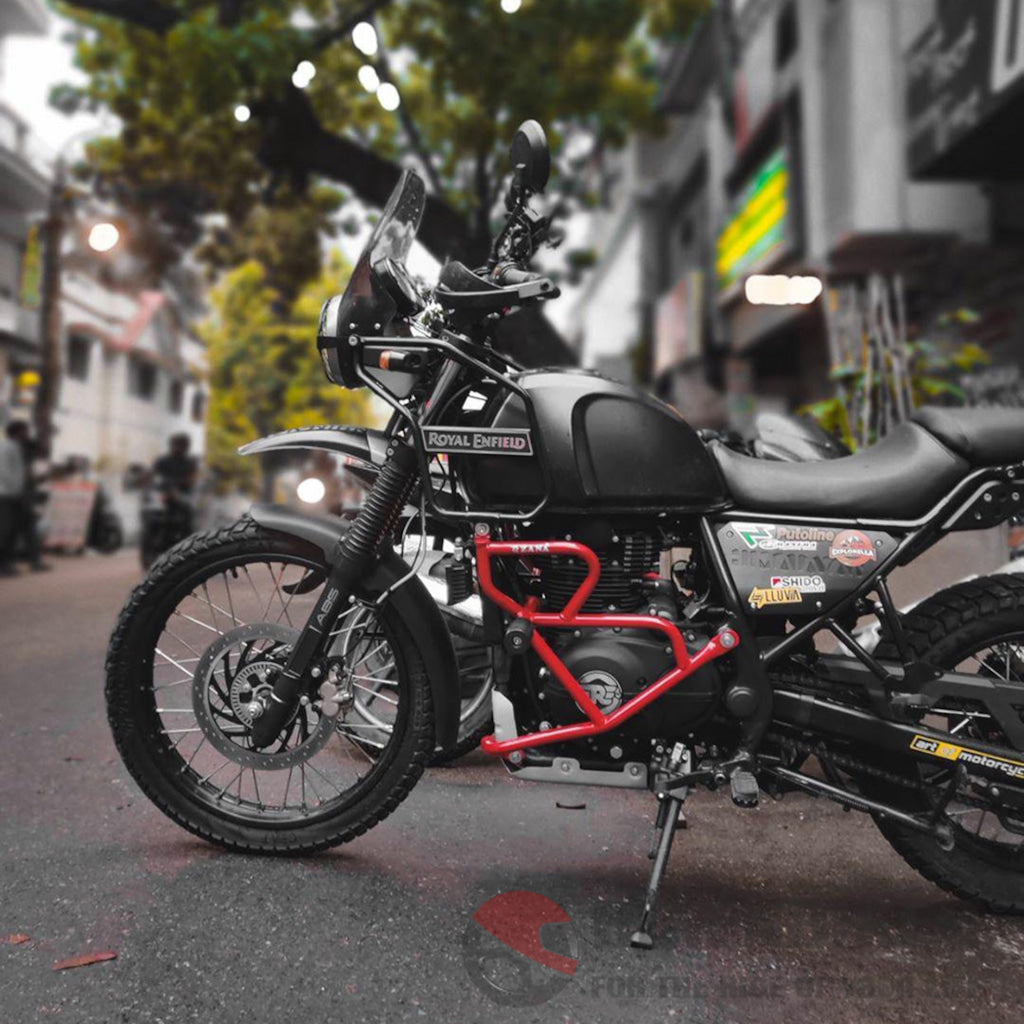 Royal Enfield Himalayan Engine Guard With Sliders - Zana Red / Bs6/Bs4 Protection