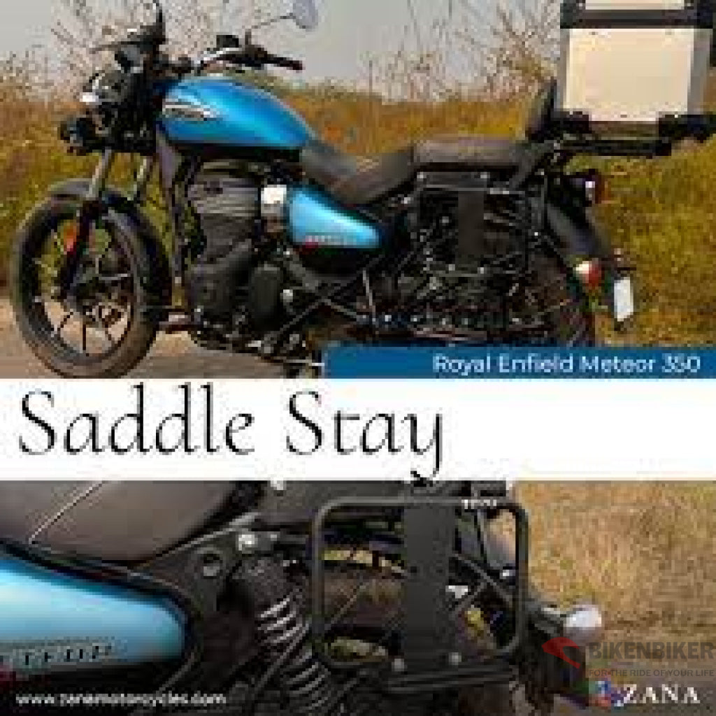 Saddle Stays With Exhaust Sheild Jerry Can Mount Texture Matt Black For Meter 350 Stay