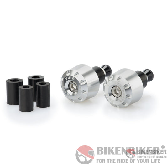 Short Bar Ends Weights For All Bikes-Puig Silver Bar Ends