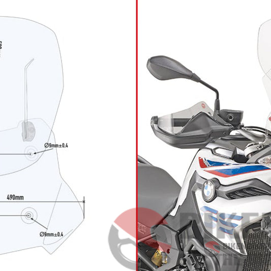 Specific Airflow Windcreen For Bmw F850Gs And F750Gs - Givi Windscreen