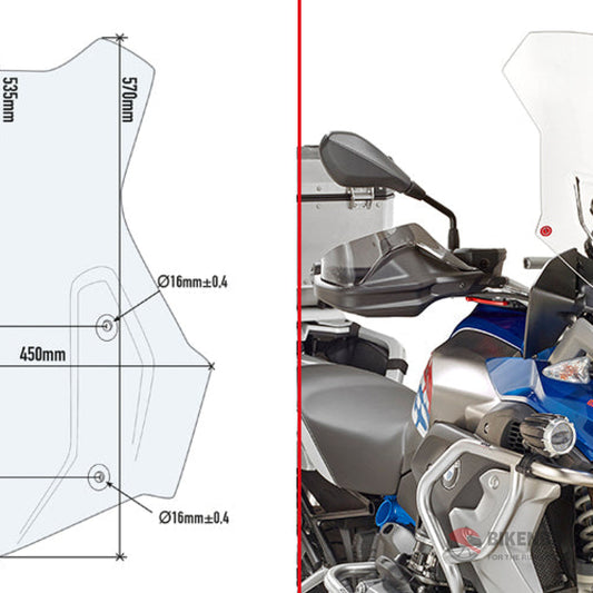 Specific Windscreen For Bmw R1200Gs/ Adventure (2016 - 18)/ R1250Gs/Adventure - Givi Windscreen