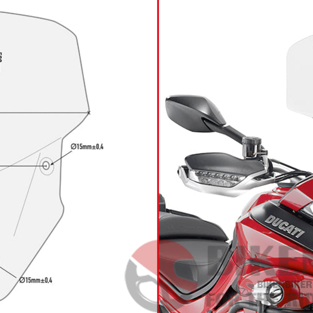 Specific Windscreen For Ducati Multistrada 950 950S 1200 And 1260 - Givi Windscreen