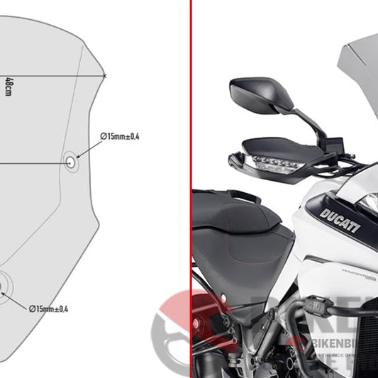 Specific Windscreen Smoked For Ducati Multistrada 950 950S 1200 And 1260 - Givi Windscreen