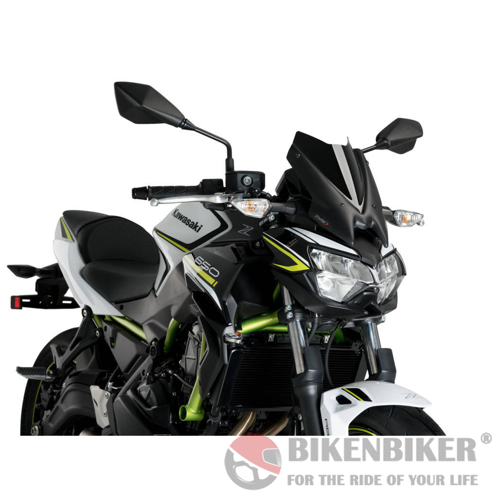Sport Screen For Kawasaki Z650 (2020+) - Puig Black Windscreen