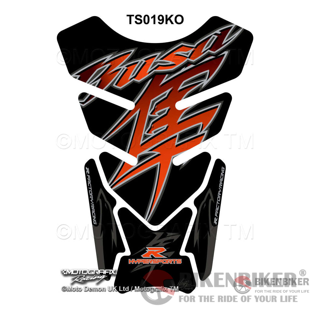 Suzuki Gsx1300R Hayabusa Black Orange Motorcycle Tank Pad Protector Motografix 3D Gel Ts019Ko -
