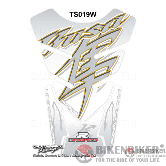 Suzuki Gsx1300R Hayabusa White Motorcycle Tank Pad Protector Motografix 3D Gel Ts019W-Motografix