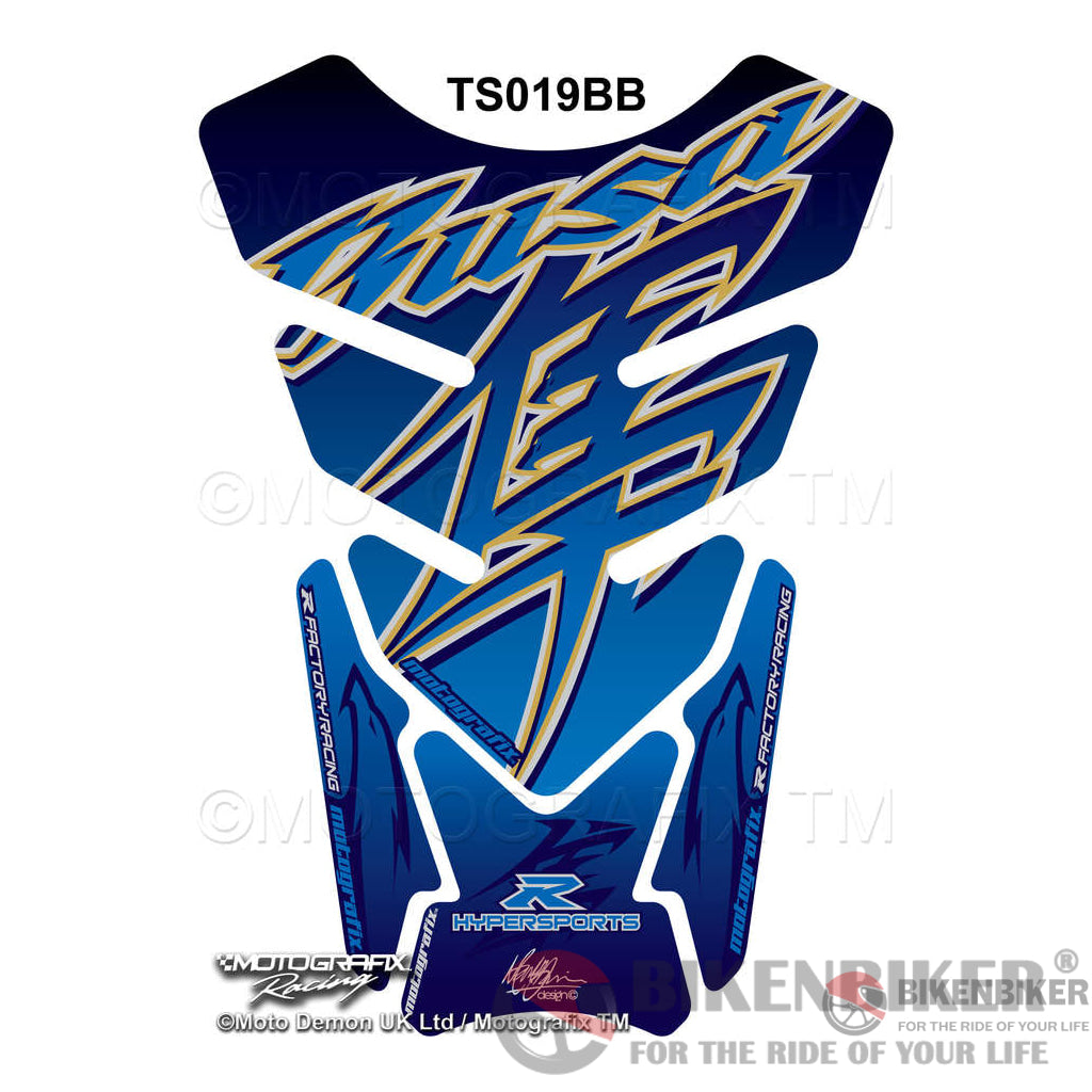 Suzuki Hayabusa Gsx1300R Blue Motorcycle Tank Pad Protector Motografix 3D Gel Ts019Bb - Motografix