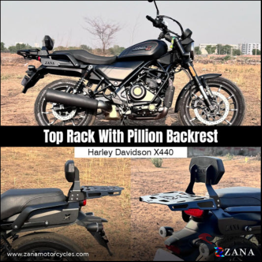 Top Rack With Plate And Pillion Backrest For Harley Davidson X440 (Pre-Booking) With