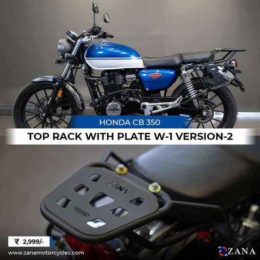 Top Rack With Plate W-1 Honda Cb350 H’ness Split/Single Seat Version-2 - Zana